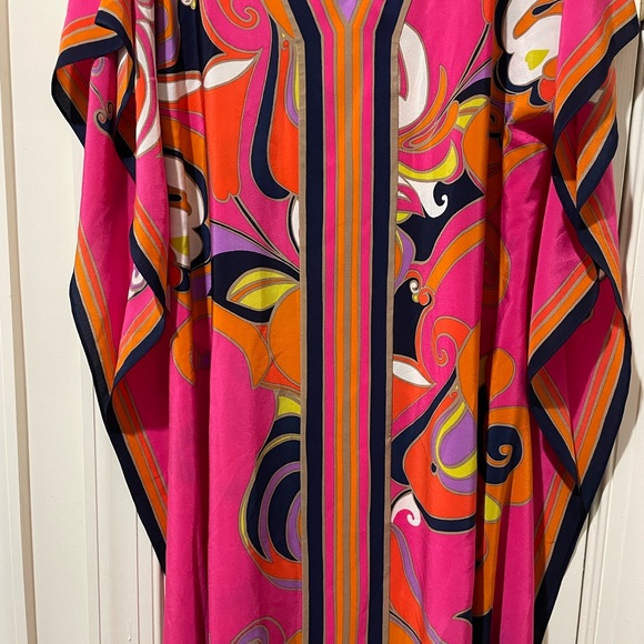 Trina Turk Vibrant Pink and Orange Silk Dress - Picture 2 of 4